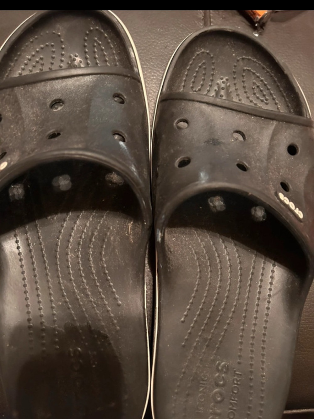 CROCS Black Slide Sandals with Ventilation Holes